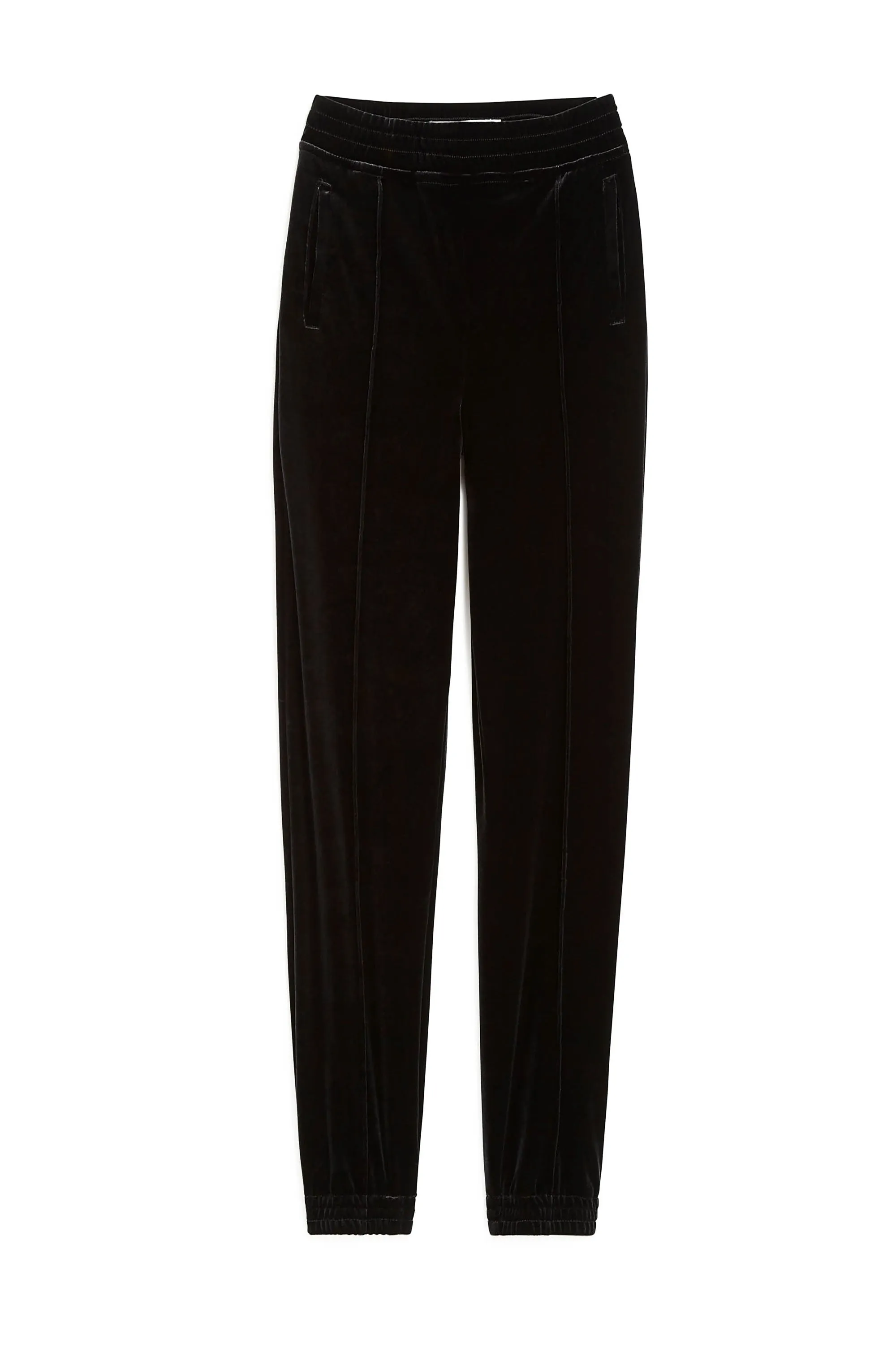 Velvet Jogger Pants In Black